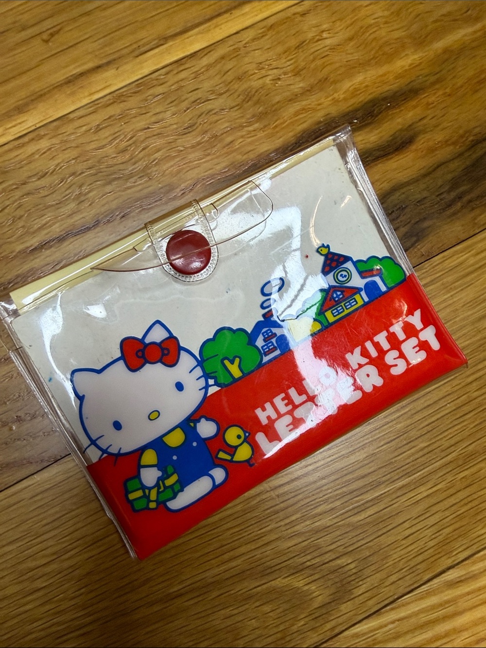 Vintage 1976 Sanrio Hello Kitty Mini Letter Set Stationery Stickers Case Japan
